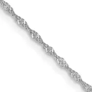 14K White Gold 22 Inch 1.10mm Singapore With Spring Ring Clasp Chain