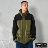 在飛比找momo購物網優惠-【JEEP】男裝 戶外風格拼接休閒外套(軍綠)