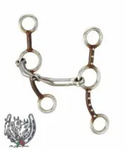 JR Cowhorse Snaffle Bit - Brown Iron and Silver - 5" Mouth - 6" Cheek