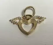 Pandora 14k Gold Heart Angel Wings Charm