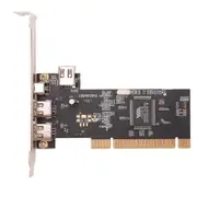 3 Port IEEE 1394 Firewire Card PCI Firewire Adapter IEEE 1394 PCI Controller Card for Desktop PC Black
