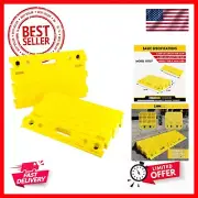 Portable Interlocking Plastic Curb Threshold Ramps Set Yellow for Loading Doc...
