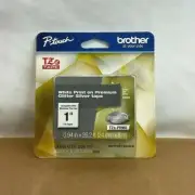 Brother P-Touch TZe Adhesive Tape Cassette (1" White on Glitter Silver) TZEPR955