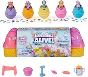 Hatchimals Alive, Pink & Yellow Egg Carton Toy with 6 Mini Figures in Self-Hatching Eggs, 11 Accessories, Kids’ Toys for Girls and Boys Aged 3 and up