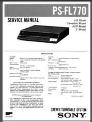 SONY PS-FL770 Direct Drive Automatic Turntable Service parts Manual 41 pages