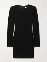 [Victoria Beckham] Victoria Beckham - Stretch Wool-blend Crepe Mini Dress - Black - UK 16 UK 16 Black