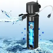 Compact and Efficient Fish Tank Filter with U-V Light for Freshwater & Saltwater