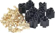 Relay Connector Kit 5 Pin Holder 12V Socket 30A 40A with 30pc 10mm 20pc 6.3mm Terminal Car Truck Vehicle