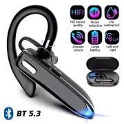 Bluetooth 5.3 Wireless Earpiece Noise Cancelling Trucker Headset Dual Mic Earbud