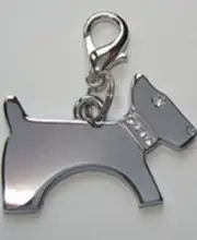 NEW Diva Dog Jewelry Gift Dog Pet CLEAR Encrusted Dog Collar Charm Lobster Clasp