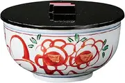 Yamasita Craft 11420220 Hand-Painted Sasahana Rice Bowl with Lid, 5.0 x 5.0 x 2.6 inches (12.7 x 12.7 x 6.5 cm)