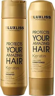 Luxliss Keratin Daily Care Conditioner & Shampoo - Gold edition(Pack of 2) - 250ml, 200 ml