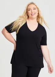 [Taking Shape] Taking Shape Strive V Neck Short Sleeve Top Size 16 in - Plus Size Women's Clothing