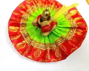 Laddu Gopal Brass Statue Idol Kanha ji & Lord Krishna Dress Poshak Gift ISKON