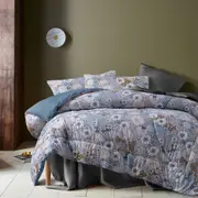 Accessorize 3 Pcs Rainbow Garden Blue Washed Cotton Comforter Set