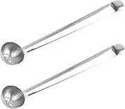 Cabilock 2pcs Stainless Steel Olive Spoons Cherry Jar Spoon for Olives Fruits Easy Drain Craftsmanship