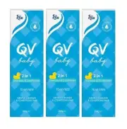 3 x Ego QV Baby 2 in 1 Shampoo & Conditioner 200g Gentle, Tear-Free Formula