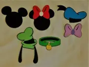 Disney Fab Six die cut outs - Mickey Minnie Donald Goofy Pluto Daisy icons