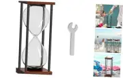 10 Inch Empty Hourglass Fillable, Large Black Wooden Frame DIY Sand Timer,