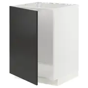 METOD base cabinet for sink, white/Nickebo matt anthracite, 60x60x80 cm