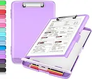 Sooez Clipboard with Storage, High Capacity Nursing Clip Boards with Pen Holder, Heavy Duty Plastic Storage ClipboardS with Low Profile Clip, Clipboard Folder, Teacher Must Haves Office Supplies