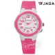 JAGA 捷卡 可愛輕巧清晰運動橡膠腕錶白x粉 / AQ71A-DG / 32mm