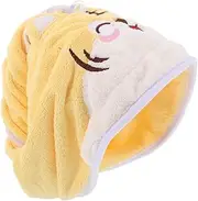 NOLITOY Coral Fleece Dry Hair Hat Bucket Garbage Shovel Hamster Cage Hamster Hair Dyeing Cloth Hole Cover Drain Plug Sink Drain Plug Hair Towels Guinea Hamster Quick Drying Bath Cap Yellow