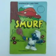 Smurfs 20049 Vtg Tennis Smurf Figure Sealed On Card Sports Figurine Schleich