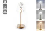 Cordless LED Table Lamp Dimmable Night Light Touch Control 3 Colour Style USB Rechargeable Diamond Shade