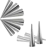 10Pcs Stainless Steel Croissant Mold Pastry Cream Horn Cake Bread Mold 5.5 Inch Ice Cream Molds Baking Cones Cream Horn Molds for Making Croissant Ice Cream, Silver