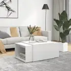 NNEVL 3 Piece Nesting Coffee Table Set White 60x60x38 cm Chipboard