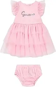 [GUESS] Pink Dress and Satin Bloomer Set (0-18m)