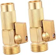 2 Sets Brass Shut Off for Garden Hose Telescopic Tube Valve Connector Adapter Made of Solid Brass