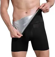 [Ouruikia] Mens Shapewear Tummy Control High Waist Underwear Slimming Body Shaper Leg Boxer Briefs Compression Shorts