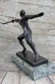 Super Deal Bronze European Man With Mask Fencer Fencing Sport Statue Artwork