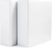 Amazon Basics Economy 3 Ring Binder, Showcase View Binder with 3 Inch D-Ring, White, 2-Pack