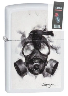 Zippo 29646 Steven Spazuk Gas Mask Fumage Bird Finish Lighter + FLINT PACK