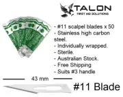 50x Scalpel Blades Surgical #11 Sterile Stainless Carbon Steel Suits #3 Handle