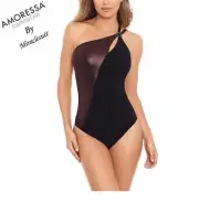 MIRACLESUIT Amoressa Swimwear Lunar Eclipse Crescent Asymmetrical One Piece