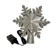 Joiedomi 9.25" Snowflake Christmas Tree Topper with White Snowflake Projector