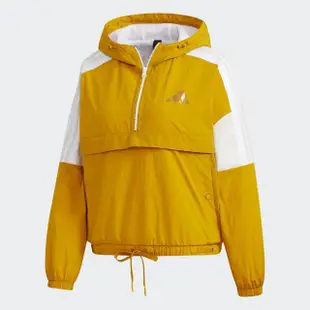 【adidas 愛迪達】Urban Anorak 女 連帽外套 運動 訓練 休閒 穿搭 亞洲版 黃 白(GM1470)