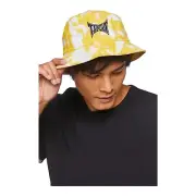 Tapout Forever 21 Bucket Hat One Size OSFM Yellow White Tie-Dye Splatter Cap NWT