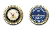 U.S. Navy USS Bunker Hill CVA-17 Silhouette Veteran Challenge Coin