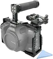 MAGICRIG BMPCC 6K Pro Cage Rig for Blackmagic Design Pocket Cinema Camera 6K Pro & G2, with Rubber Top Handle, T5 SSD Mount Clamp -579