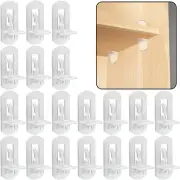 20Pcs Plastic Locking Shelf Support Pegs,8Mm Shelf Pins,Self-Locking Bracket Cli