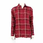 All Worthy Hunter McGrady Plaid Button Front Yarn Dye Top Red Women's Size XS