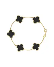 Italian Gold 14K Onyx Stackable Bracelet