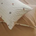 【翔仔居家】100%精梳純棉枕套床包2件組-橡實(單人)