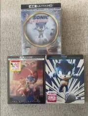 Sonic the Hedgehog 1-3 4K Blu ray Steelbook Bundle - Brand New