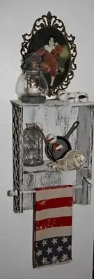 Towel Rack Display shelf Shabby Chic Farmhouse Shelf